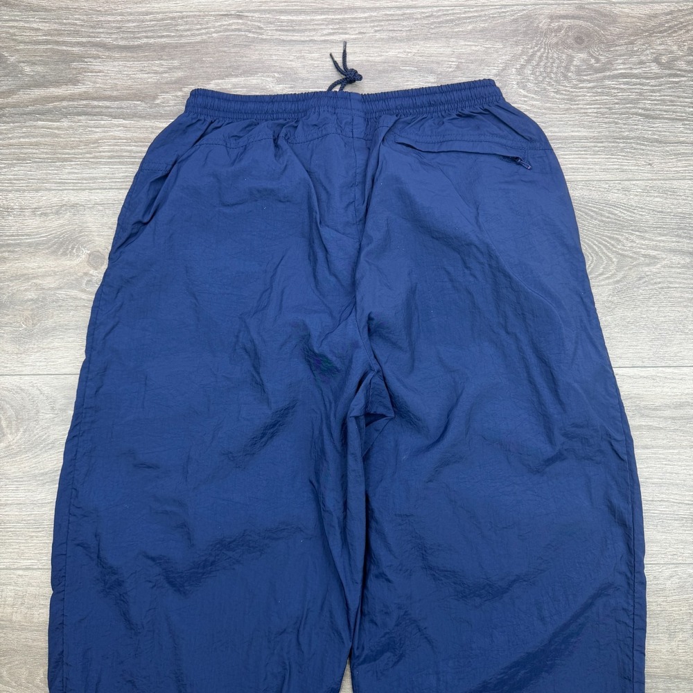Nike Track Pants Mens Medium Blue Baggy Woven Windbreaker Ankle Zip Swoosh Y2K - Picture 10 of 14